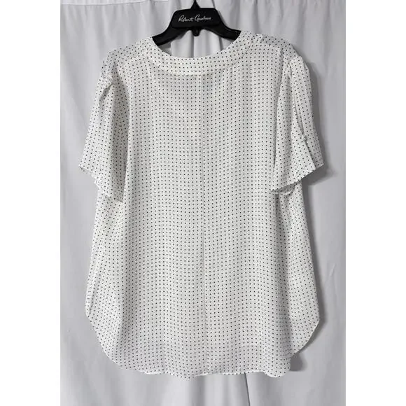 NWT Ann Taylor Factory Womens Short Sleeve V Neck Pullover Top Blouse Shirt XL - Picture 9 of 12